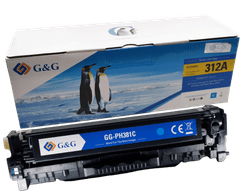 G&G HP CF38A1 , HP 312A , Premium patentovaný toner, 2700 strán s čipom Azúrová - Cyan 