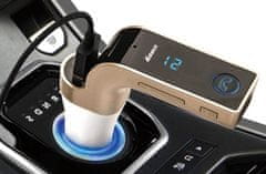 CoolCeny Bluetooth FM Transmitter, na USB a micro SD karty - Strieborná