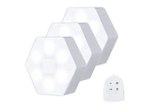 CoolCeny 3x LED Bezdrôtové svietidlo HEXAGON na diaľkové ovládanie