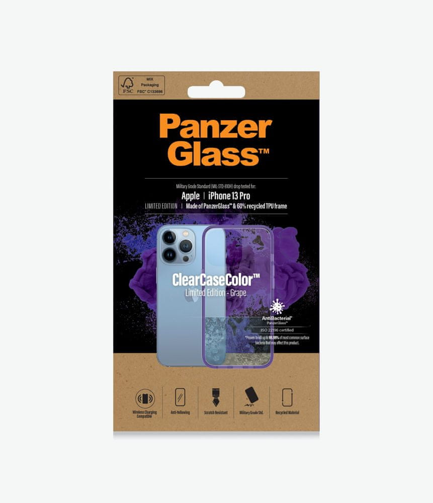 PanzerGlass ClearCaseColor pre Apple iPhone 13 Pro 0337, fialové