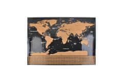 ISO Stieracie mapa sveta s vlajkami 82 x 59 cm, čierna, 9409