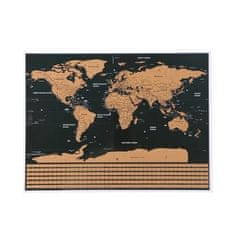 ISO Stieracie mapa sveta s vlajkami 82 x 59 cm, čierna, 9409
