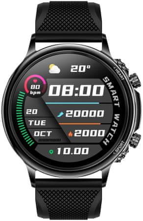 Carneo Prime Slim inteligentné hodinky smartwatch krásne prevedenie vymeniteľný remienok Bluetooth 4.2 technológia 7 športových režimov tep kalórie krokomer merač vzdialenosti monitoring spánku pohybový senzor prehrávanie hudby fotenie pomocou hodiniek len 9 mm tenké anti lost funkcia IP67 krytie odolné vode a potu body battery kardio index monitoring spánku meranie SpO2 meranie krvného tlaku temperované sklo elegantné inteligenenté hodinky výkonné hodinky dlhá výdrž batérie