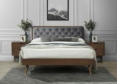 Halmar Manželská posteľ s roštom Cassidy 160 - orech / sivá