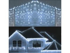 commshop Vonkajšie vianočné LED záves - studená biela (reťaz) 40m - 1260 led diód