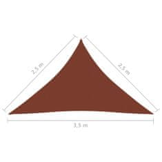 Vidaxl Tieniaca plachta oxfordská látka trojuholníková 2,5x2,5x3,5 m tehlová