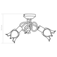 Vidaxl Stropná lampa+sklenené tienidlá na 3 žiarovky E14, tulipán