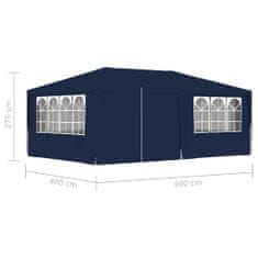 Vidaxl Profesionálny párty stan+bočné steny 4x6 m, modrý 90 g/m2