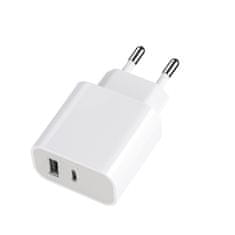 maXlife MXTC-05 PD+QC USB-C 20W nabíjačka biela OEM0100907