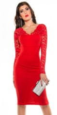 Amiatex Dámske šaty 74509 + Nadkolienky Gatta Calzino Strech, červená, 8