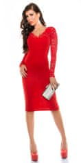 Amiatex Dámske šaty 74509 + Nadkolienky Gatta Calzino Strech, červená, 8