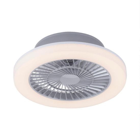 PAUL NEUHAUS LEUCHTEN DIREKT aj s JUST LIGHT LED stropné svietidlo kruhové vo farbe ocele s ventilátorom 2700K