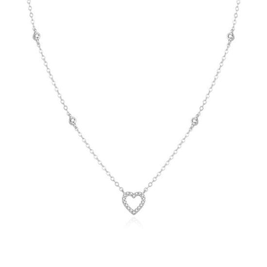 Beneto Nežný strieborný náhrdelník so srdiečkom AGS1040 / 47