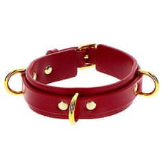 taboom TABOOM Bondage In Luxury D-Ring Collar Deluxe (Red)