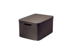 CURVER box úložný RATTAN 44,5x33x25cm (L) s vekom, STYLE2, PH HN