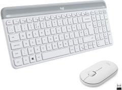 Logitech MK470 Slim Wireless Combo, US, biela