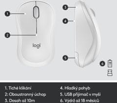 Logitech MK295 Silent, biela