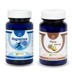 Natural Pharm Magnézium + B6 tablety 100 ks + Maca 25:1 tablety 100 ks