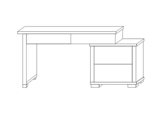Pyka Písací stôl Kacper - wenge / biely vysoký lesk