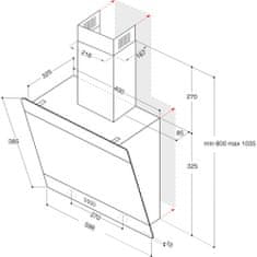 Whirlpool komínový odsávač WHVP 62F LT W