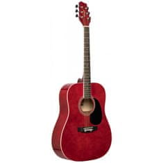 Stagg SA20D RED, akustická gitara typu Dreadnought