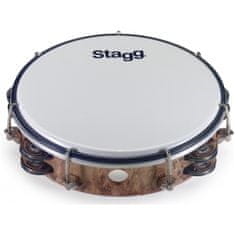 Stagg TAB-208P / WD, dvojradová laditelná tamburína, 8"