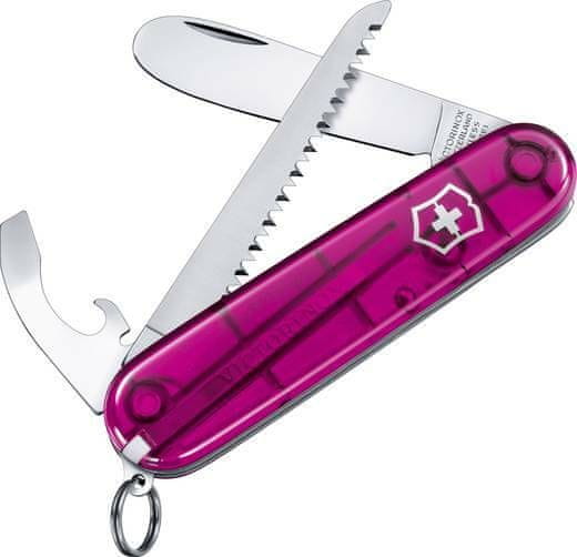 Victorinox 0.2373.T5 My First multifunkčný nôž pre deti, transparentná ružová, 9 funkcií