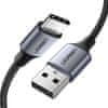 kábel USB / USB-C QC 3A 1m, sivý