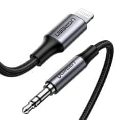 Ugreen MFI audio kábel Lightning / 3.5mm mini jack, sivý