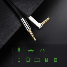 Ugreen Flat audio kábel 3.5mm mini jack 2m, strieborný