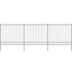 Vidaxl Palisádový plot s hrotmi, oceľ 600x200 cm, čierny