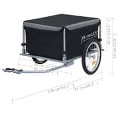 Vidaxl Nákladný vozík za bicykel čierno-sivý 65 kg