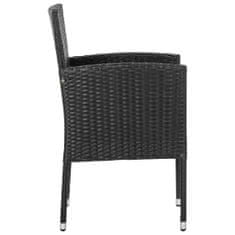Vidaxl Záhradné stoličky 4 ks polyratan čierne