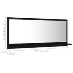 Vidaxl Kúpeľňové zrkadlo, čierne 90x10,5x37 cm, drevotrieska