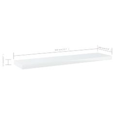 Vidaxl Prídavné police 8 ks, lesklé biele 40x10x1,5 cm, drevotrieska