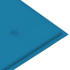 Vidaxl Záhradné lavička a modrá podložka 175 cm teakový masív
