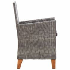 Petromila vidaXL Záhradné stoličky 2 ks s podložkami sivé polyratanové