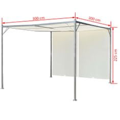 Vidaxl Oceľová pergola s nastaviteľnou strechou, krémovo biela, 3x3 m