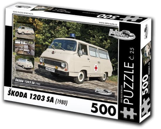 RETRO-AUTA© Puzzle č. 25 Škoda 1203 SA (1980) 500 dielikov