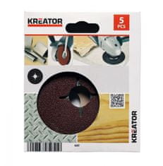 Kreator KRT250501 - 5x Fibrový brúsny kotúč 125 mm G24