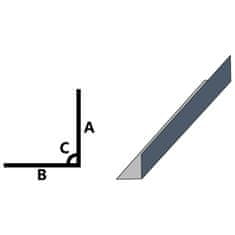 Vidaxl Lišty v tvare L 90° 5 ks, hliník, antracitové 170 cm, 100x50 mm