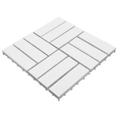 Vidaxl Podlahové dlaždice 10 ks biele 30x30 cm masívne akáciové drevo