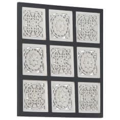 Vidaxl Ručne vyrezávaný nástenný panel, MDF, 60x60x1,5cm, čiernobiely