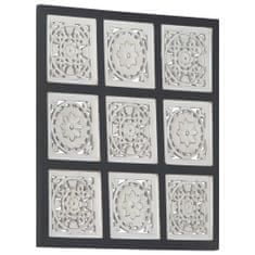 Vidaxl Ručne vyrezávaný nástenný panel MDF 60x60x1,5 cm čierny a biely