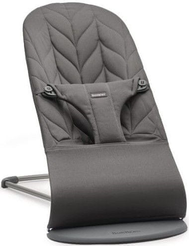 Babybjörn BB Ležadlo BLISS Anthracite cotton Petal, svetlá konštrukcia