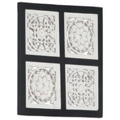 Vidaxl Ručne vyrezávaný nástenný panel MDF 40x40x1,5 cm čierny a biely