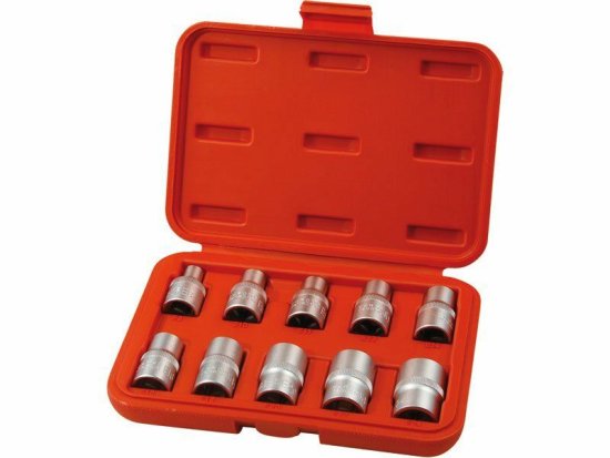 Extol Premium Hlavice nástrčné 1/2", vnútorné TORX E8-E24, sada 10ks