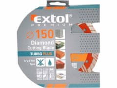 Extol Premium Kotúč rezný diamantový Turbo plus, 115mm, suché a mokré rezanie