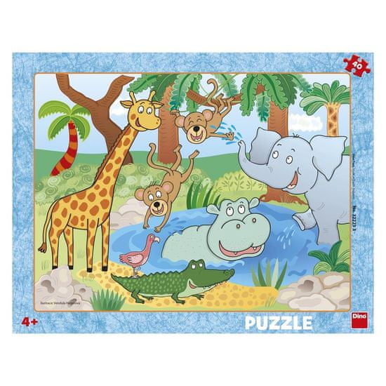 DINO ZVIERATKÁ V ZOO 40 doskové Puzzle