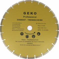 GEKO Diamantový rezný kotúč segmentový, 350x8x32mm, GEKO